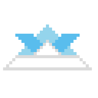 blue origami helmet